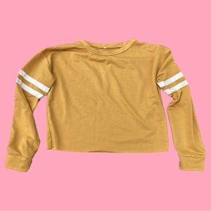 Yellow cropped long sleeve Tshirt